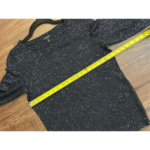 Talbots Navy Blue Sequin Knit Holiday Sweater, Size Small - Picture 4 of 6